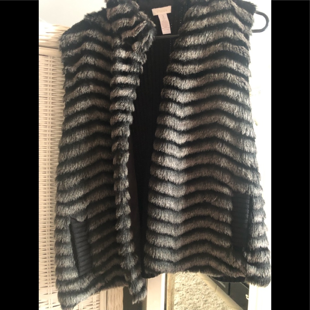 Fur zip up vest